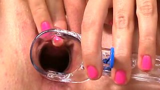 A nice speculum masturbation scene where Mary rubs her clit and fingers her asshole before she cums hard and strong