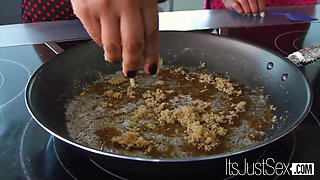 Emy Reyes and Vicki Chase's Kitchen Pussy Licking Party (Lesbians In The Kitchen)