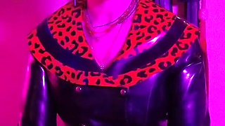 Red Rubber Fetish Femdom Latex Mistress Fetish BDSM Strap Heels Dominatrix