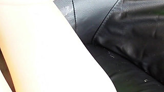 Fisting Skinny MILF and Huge Cucumber Insert Real Homemade Squirting Bodystocking