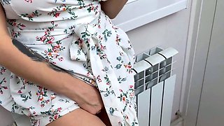 Blonde Tattooed Russian Babe Orgasms with Her Toy on Webcam