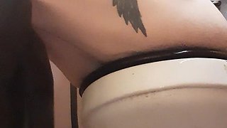 Pms Tummy Rubbing on Toilet Instructional