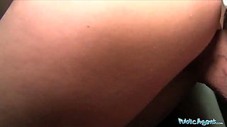 Public agent pretty in cutoffs fucked in a car after Pov Blowjob