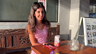 Cumwalk in Public Supermarket - Facial Fetish Outdoor Blowjob