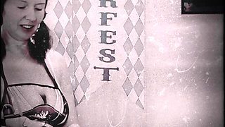 Mistress Dana's Vintage Hollywood Tease: Transparent Panties in Black-and-White Glamour