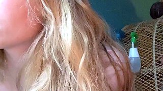 Hot blonde glamour babe solo plays to pleasure her hot body