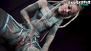 Tattoo Pierced Alt Girl Gives Sloppy BJ and Gets Anal Fucked