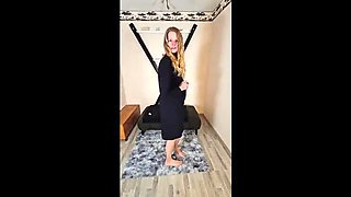 Skinny German Teen Strips After Work & Cums Hard with Vibrator