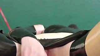 Cute Rubber Maid Girl Fucks Herself While Cleaning