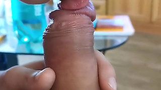 Hot Wife Plays with Cum in Mouth After Great Blowjob