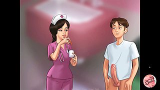 Pregnant doctor, fake doctor, nurse handjob