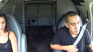 young Ashley Adams gets hard fuck in bus
