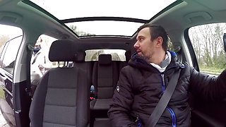 Sexy blonde pierced mature fucked in car