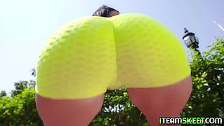 Big Tits stunner taking that large pecker deep inside her cootie