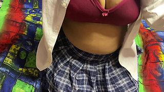 Young Couple Fool Around After The Classes