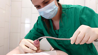 Sounding with Handjob Patients POV