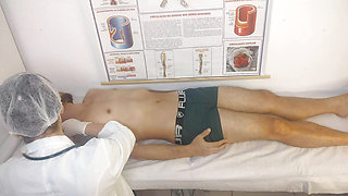 Nurse has her first patient with an erect penis!