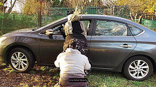 Hijab MILF Outdoor Car Romance - Ass Kissing, Face Sitting and Big Ass Love Making