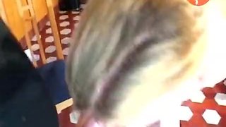 Blonde German Babe Gets Fucked By Two Cocks At The Bar