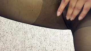 Masturbation Through Pantyhose