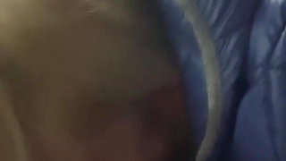 Outdoor Car Blowjob to Cumshot Deep in the Throat Couple Blonde MILF Squirt off