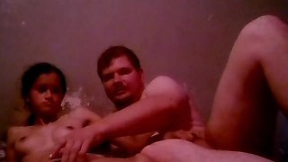 Skinny 18 Year Teen Old Half White Half Indian Step Daughter and Step Dad Mutual Masterbation to Become Rich & Famous