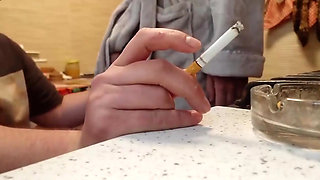 Cigarette His Dick and Sperm