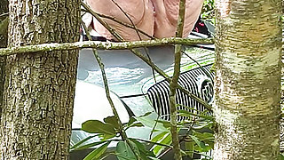 She's Caught Pussy Rubbing in the Woods Squirting on Her Car Hood
