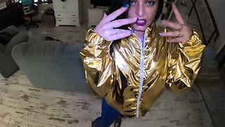 Shiny Cameltoe Tease, Hard Spanking, Deep Blowjobs & Rough Doggy with Double Cumshot 302