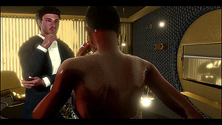 Coco Love Ebony Slut Fuck with an Old Hugly Man and His Friends