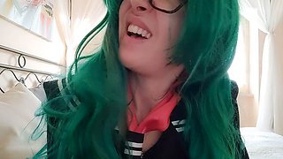 Hot nerdy schoolgirl needs help with homework and ends up with a creampie reward!