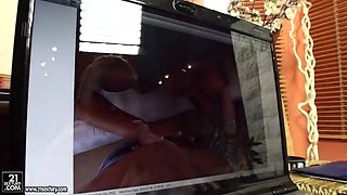 Kathia Nobili watches how girl masturbates via webcam