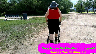 Sexy Nurse Vicki Walks in Park Flashing and Teasing You