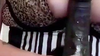 Busty BDSM Milf Babs Lactates on Webcam Solo