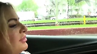 Public City Car Ride: Solo Female Orgasm with a Sex Toy