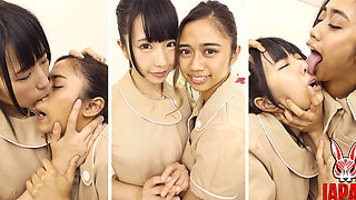 Arisu Mizushima Vs Aysha Yuzuki - Dirty Breath, Nose Licking and Spit Battle Inside a Spotless Spa