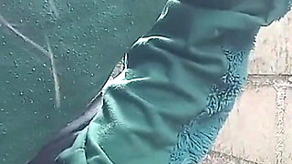 Teasing Outdoors in Short Skirt Rubbing My Pussy