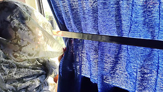 The only girl in the bus got naked in the cabin