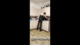 Cdmichelle Home Alone Walking Around the Kitchen Making Food Crossdresser Hungry