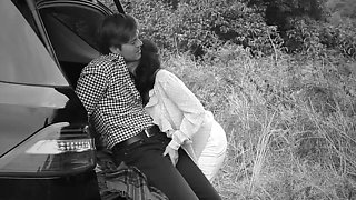 He fucks Ava Dalush behind his car