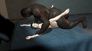 Final Fantasy's Curvy Aerith Deepthroat and Fucked by Barret's Monster Black Cock.