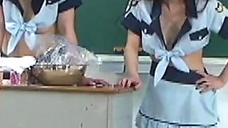 Female Instructors Make Slaves Jerk off in Front of Them, Put Ice on Dicks Just Before Cum, and Put on Chastity Belts