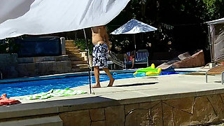 Lexi Bloom Sexy Coed Tied up and Fucked Poolside and Gets Facial