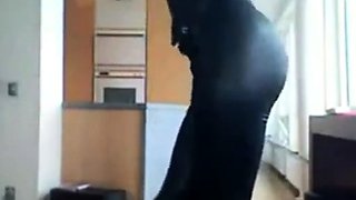 Smoking Hot Brunette Milf in Latex Catsuit and Boots