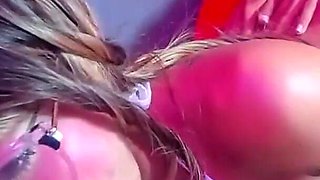 Lesbian Whore Makes a Great Fingering Show for Her Friends
