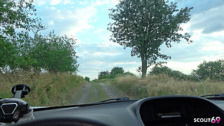 Slim German Brown Skin Latina Secretary Tricked to Outdoor Fuck by Boss