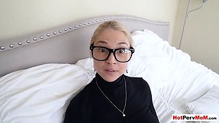 Annoyed cougar stepmother fucks her innocent stepson