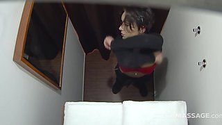 MILF Brunette oiled fuck during massage