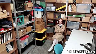 Uk red haired teenie thief Ella Hughes caught & punished