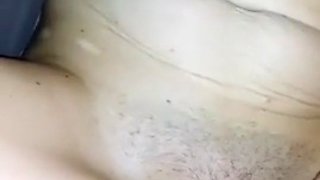 Real amateur American wife fists her hairy pussy in close up on homemade video